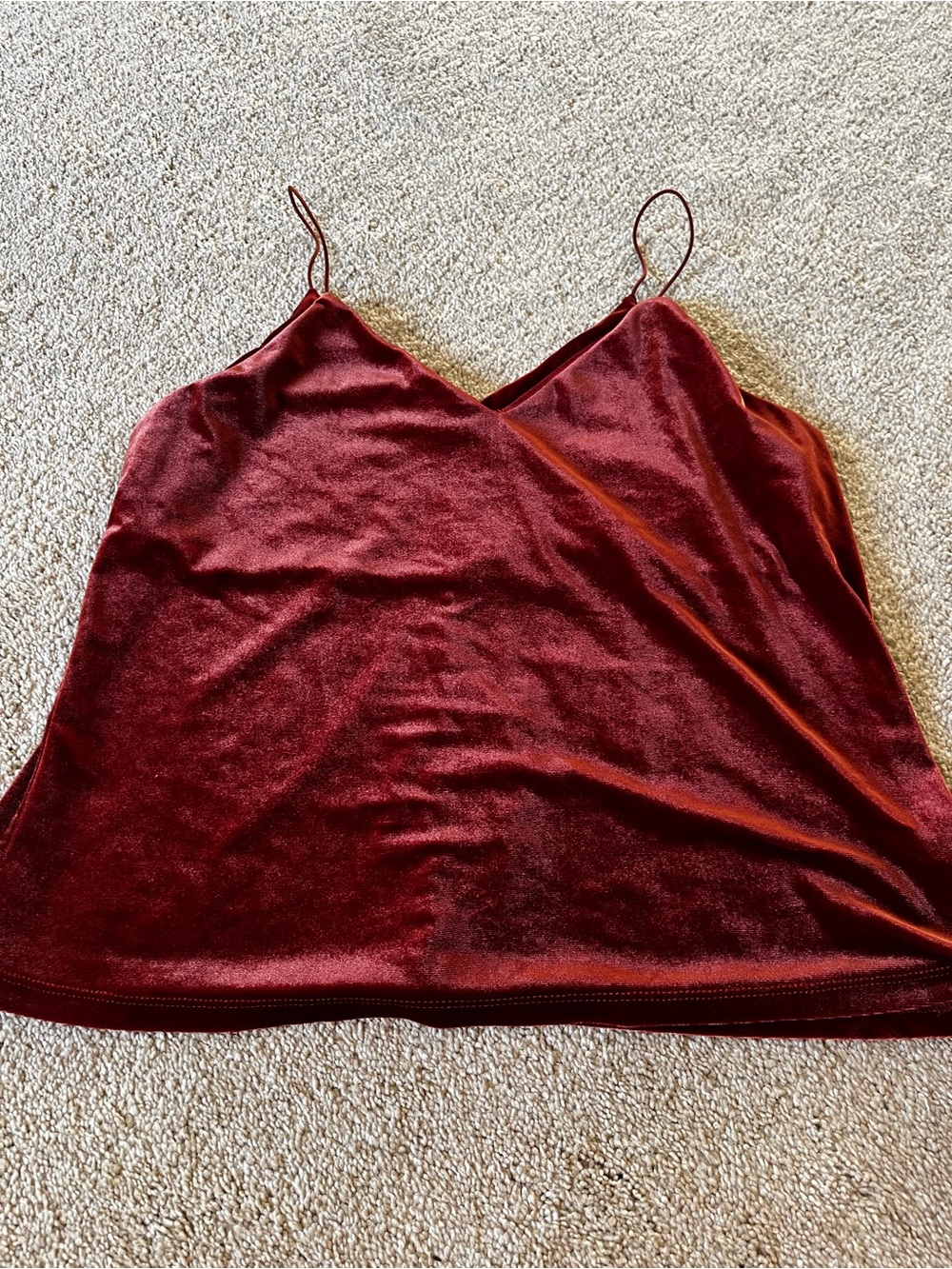 Women's Velvet Cami Top - Rust